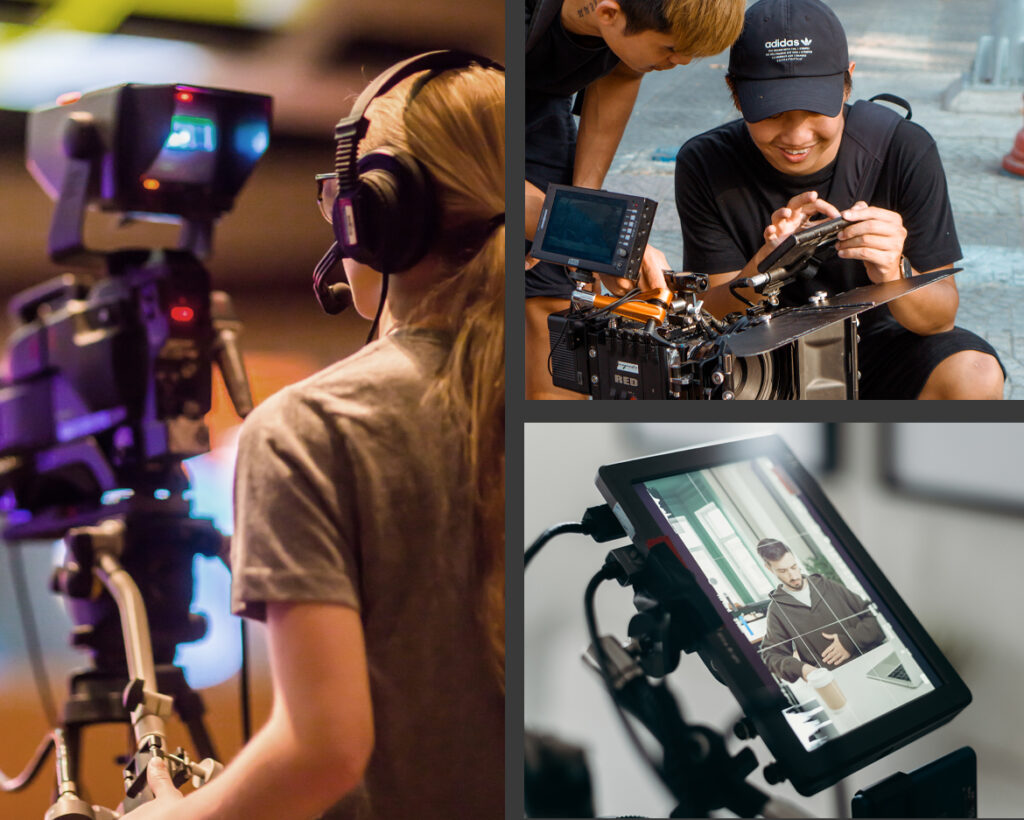 collage of Videographers working