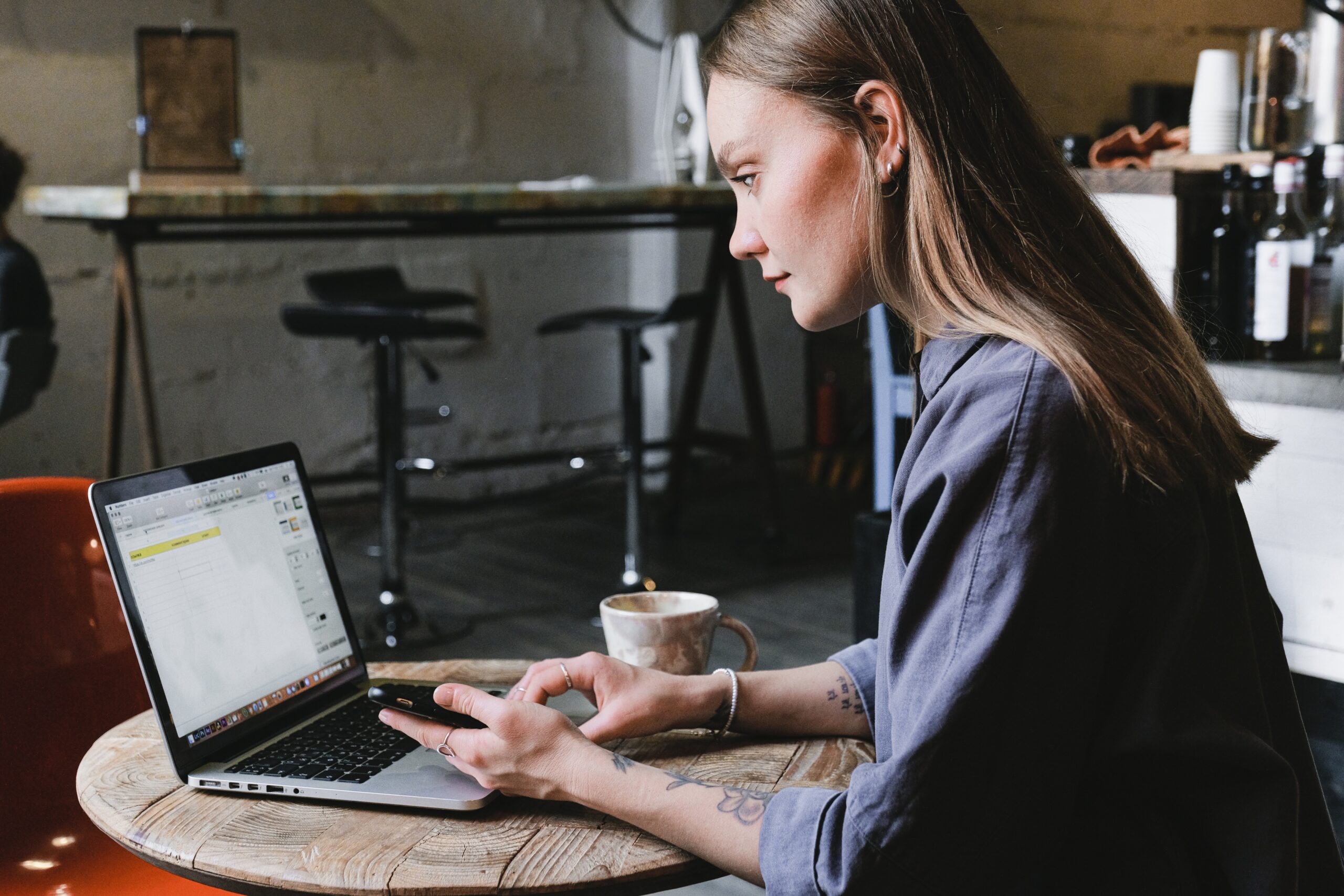 Female writer working